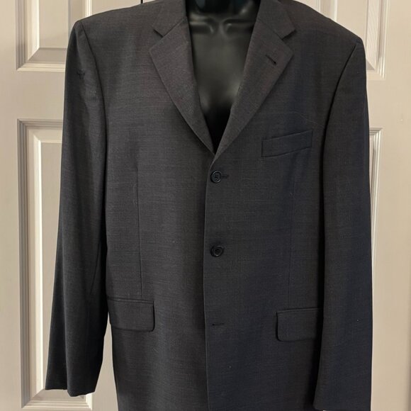 SALE! BURBERRY London Vintage Wool Blazer Black Classic Buttons Size 42R - Picture 2 of 15